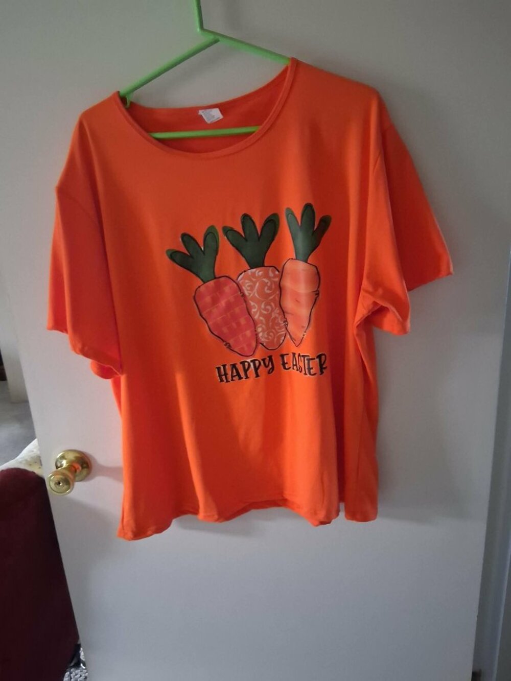 woman's orange carrot Easter top short sleeves 4X NEW
